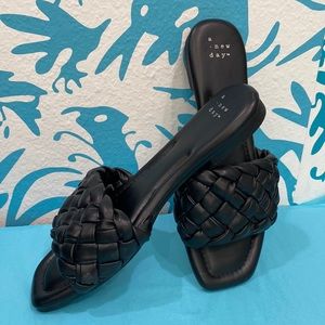 Black Woven Sandals